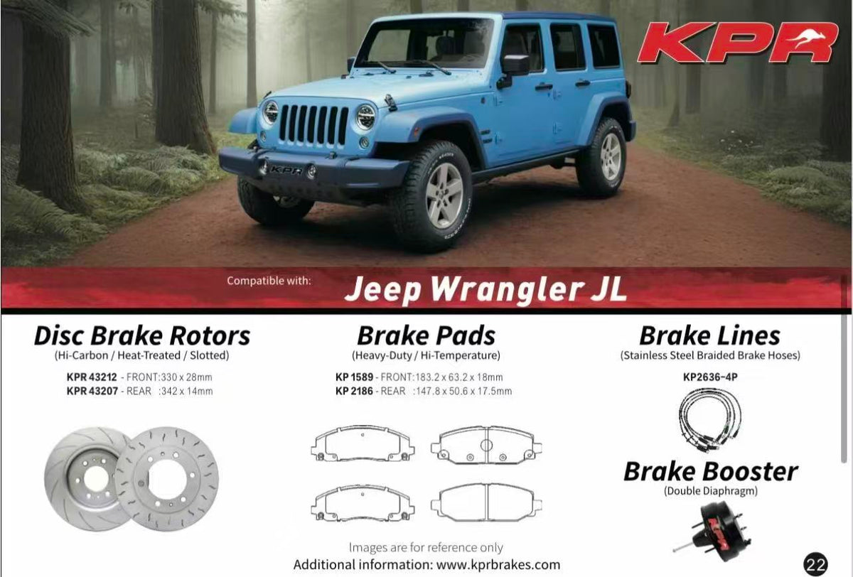 KPR Brakes - 4x4 4WD Brake Upgrades (Disc Rotors / Brake Pads / Brake Hose / Brake Booster ) FOR JEEP WRANGLER JL 2017+