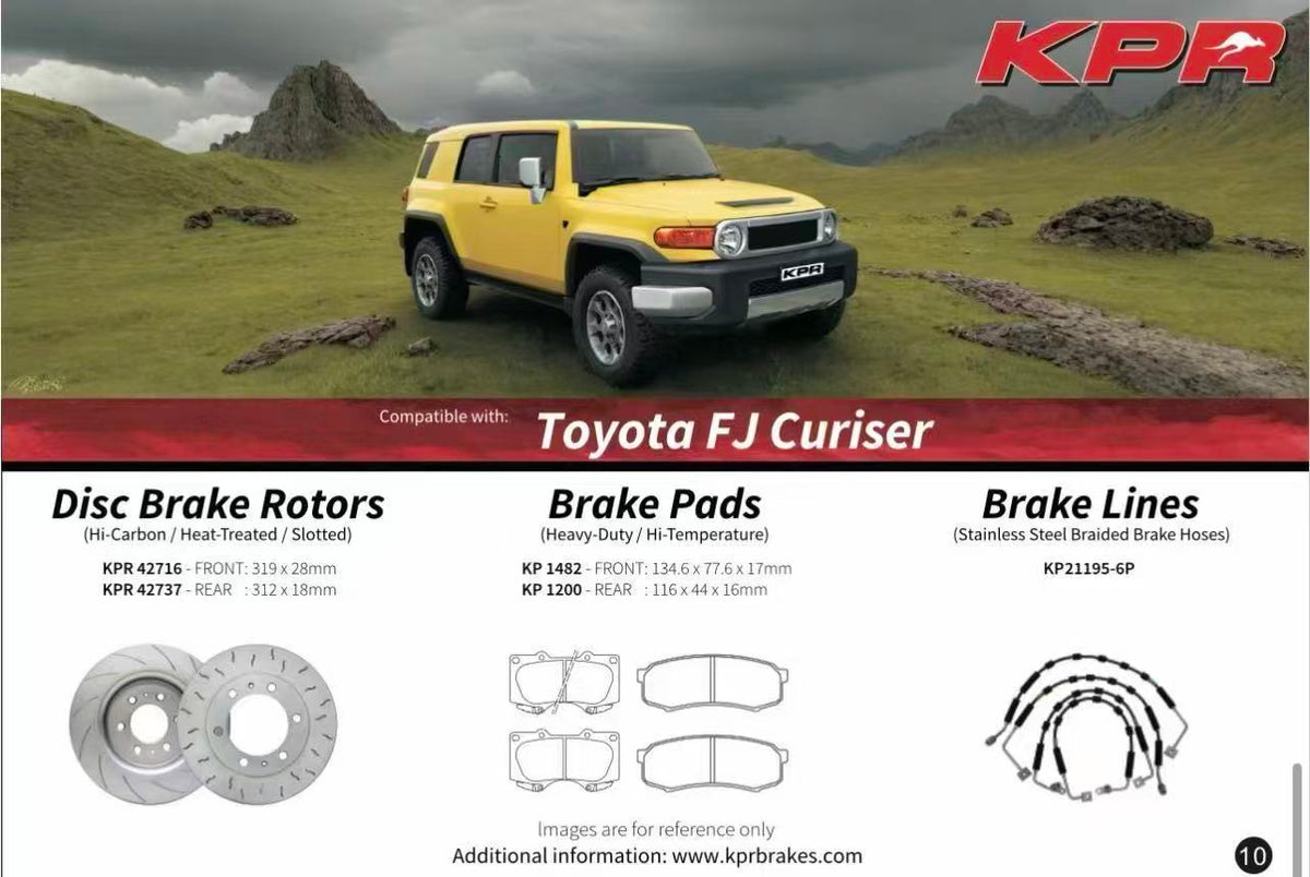 KPR Brakes - 4x4 4WD Brake Upgrades (Disc Rotors / Brake Pads / Brake Hose / Brake Booster ) FOR TOYOTA FJ Curiser