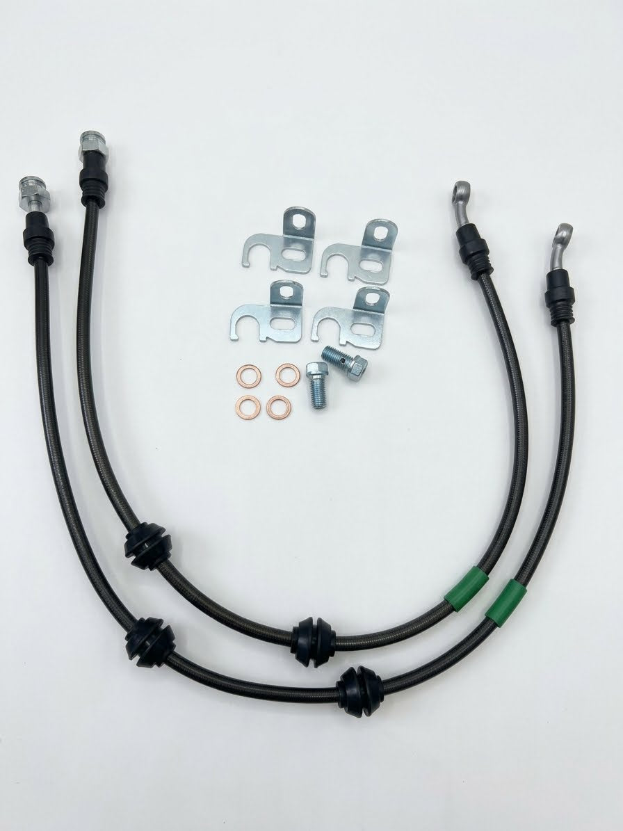 KPR FULL STAINLESS BRAKE HOSE KIT FOR AP RACING / BREMBO Calipers 550CV X2 (550MM ) Convex Bubble Flare / DIN