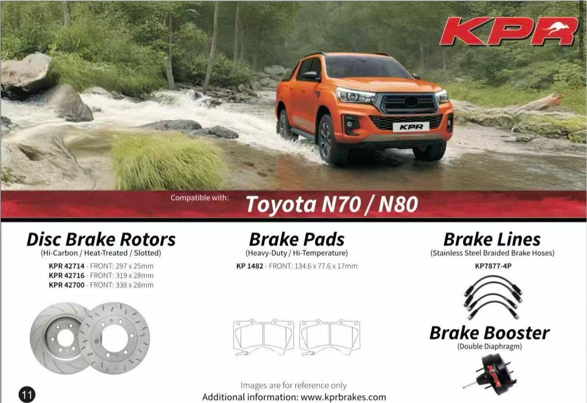 KPR Brakes - 4x4 4WD Brake Upgrades (Disc Rotors / Brake Pads / Brake Hose / Brake Booster ) FOR TOYOTA HILUX N70 N80