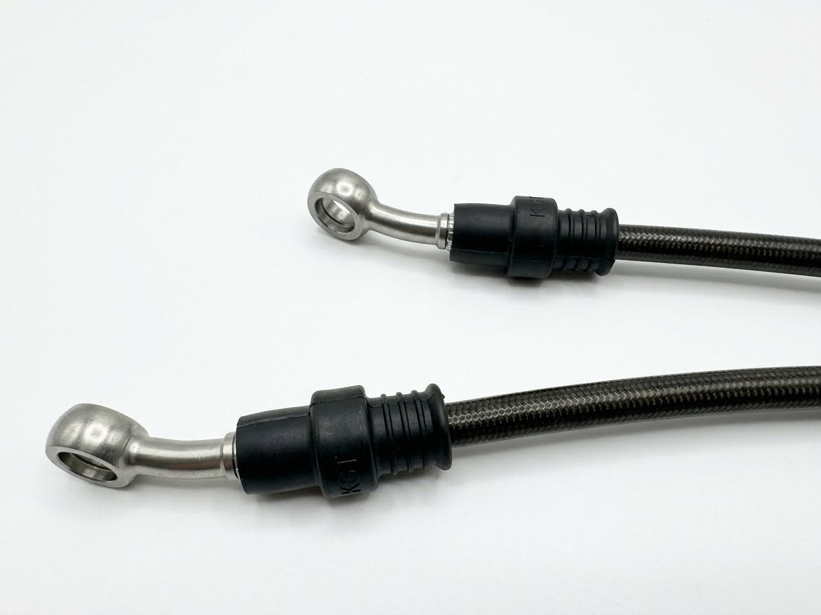 KPR FULL STAINLESS BRAKE HOSE KIT FOR AP RACING / BREMBO Calipers 550CV X2 (550MM ) Convex Bubble Flare / DIN