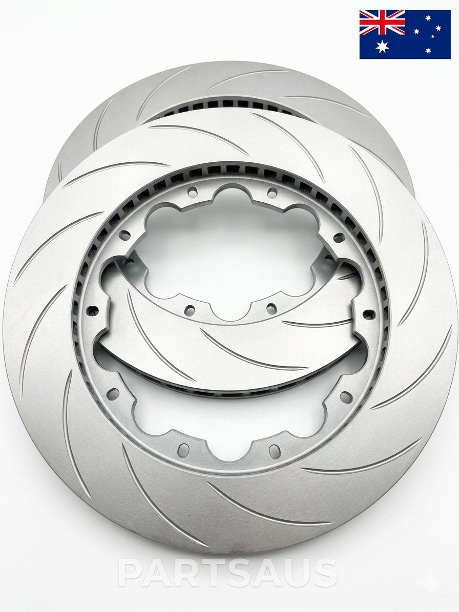 2X KPR BRAKES Slotted 2PIECE REPLACEMENT ROTORS 380MM X 32MM FOR AP Racing Caliper / Big Brake kit