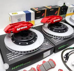 AP Racing CP7040 6POT Calipers + Performance Rotors + Street Pro Brake Pads + Good Ridge Braided Brake Hose/Line Kit - Bolt-on - Full Big Brake Kit - Front fits HOLDEN COMMODORE VE VF
