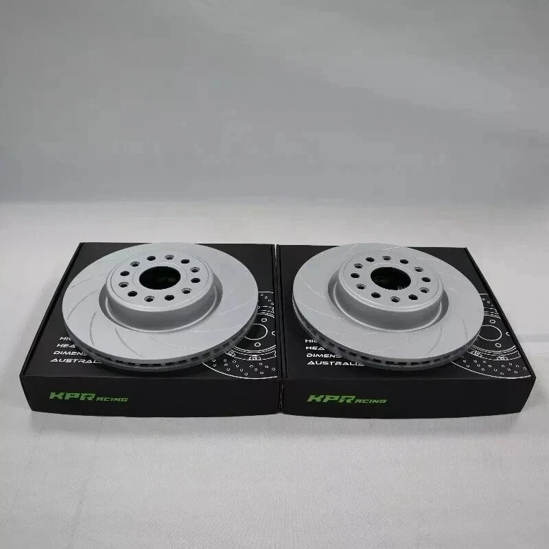 Front + Rear KPR BRAKE UPGRADE (SLOTTED ROTORS + HD 4WD PADS + FLUID + Braided hose kit) FIT LAND CRUISER 200 Series LC200 J200