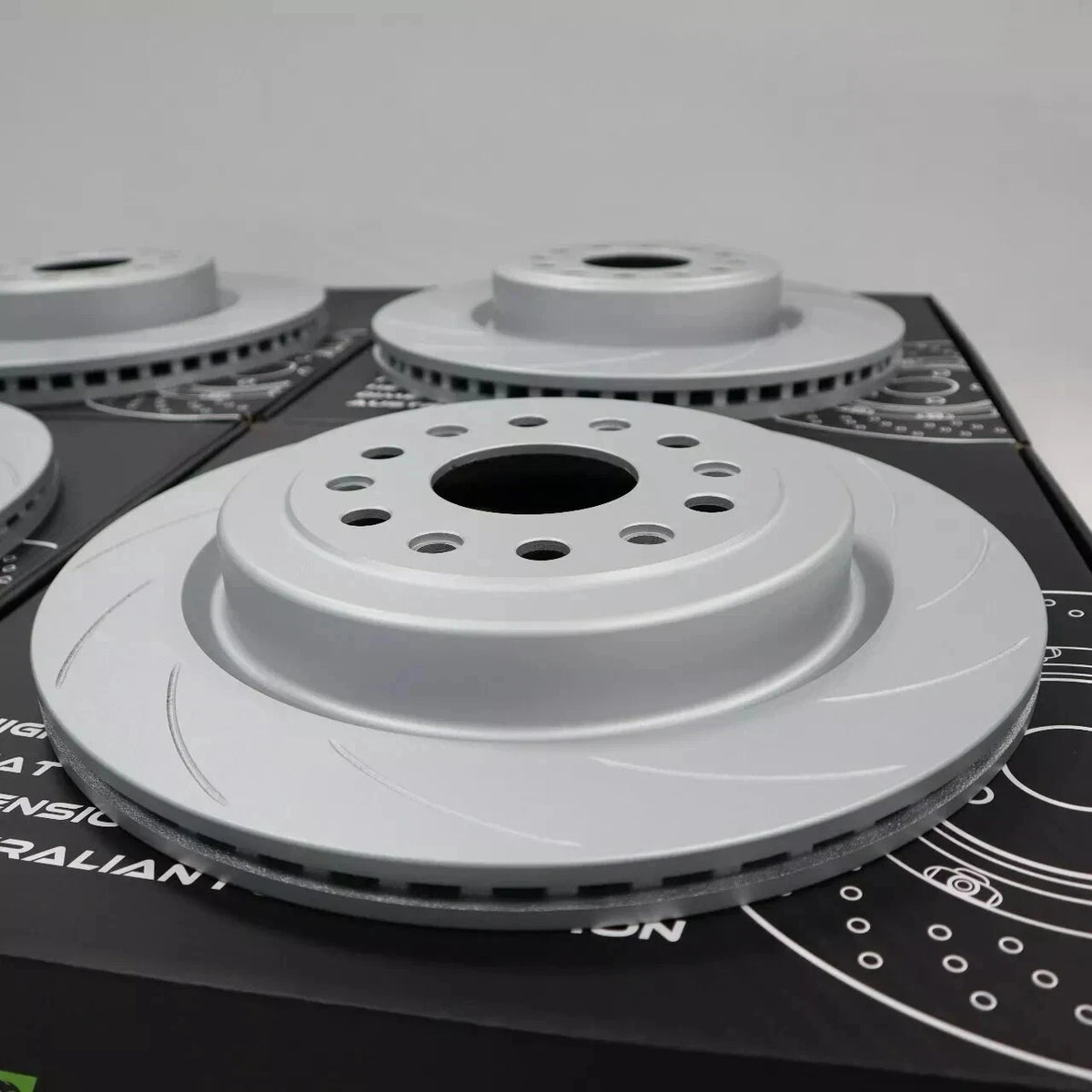 Front + Rear KPR BRAKE UPGRADE (SLOTTED ROTORS + HD 4WD PADS + FLUID + Braided hose kit) FIT LAND CRUISER 200 Series LC200 J200