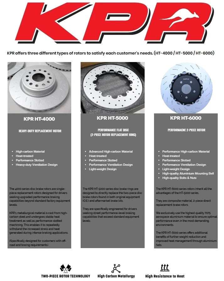 2 X KPR PRO C SLOTTED DISC BRAKE ROTOR HT4S (4000SERIES) FRONT FITS RAM TRUCKS RAM1500 DT CS-KP43266S (DBA43266S)