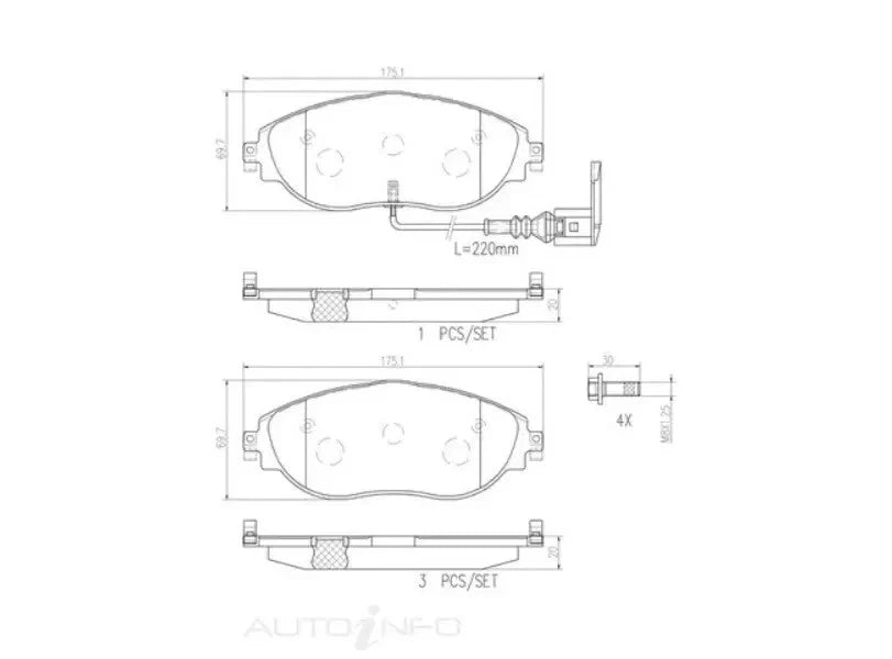 Brembo Front brake UPGRADE KIT ( rotor + pads) for VW Golf R MK7 and Audi S3 8V