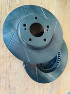 2X PROJECT MU SLOT DISC BRAKE ROTORS SCRN003 FITS NISSAN SKYLINE GTST R33 ECR33