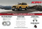 Front + Rear KPR BRAKE UPGRADE (SLOTTED ROTORS + HD 4WD PADS + FLUID + Braided hose kit) FIT LAND CRUISER 200 Series LC200 J200