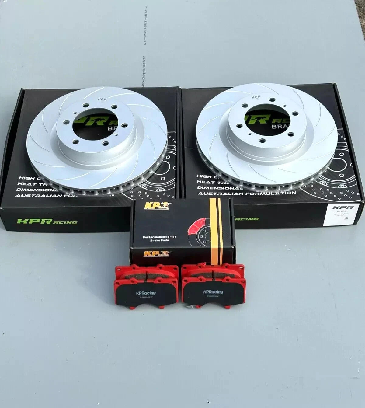 SPECIAL OFFER -  KPR BRAKES 4X4 4WD UPGRADE SOLUTION - SLOTTED ROTORS + HD 4WD PADS FOR TOYOTA PRADO 150 J150 LC150 (GDJ150 / GRJ150) REAR