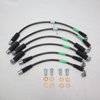 KPR FULL STAINLESS BRAKE HOSE kit BRAIDED LINE X6 FITS LANDCRUISER J100 /LX470 1998-2007