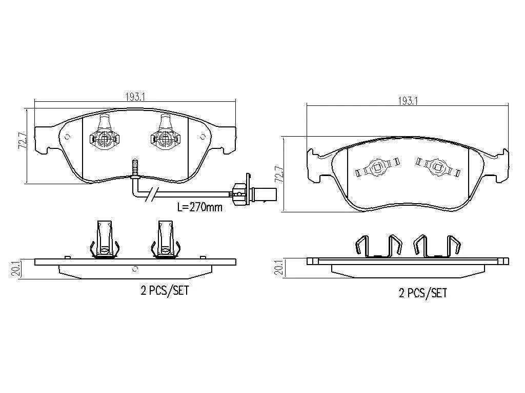 2 SET F+R - NEW Brembo Street NAO Ceramic Brake Pads FRONT + REAR (With Sensor) FOR AUDI A8 A6 RS6