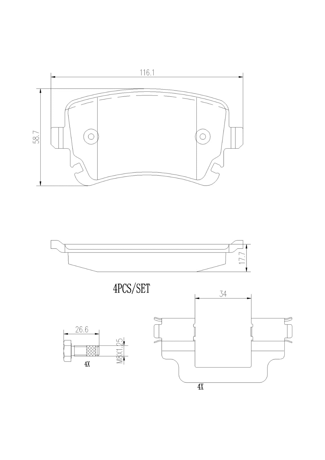 2 SET F+R - NEW Brembo Street NAO Ceramic Brake Pads FRONT + REAR (With Sensor) FOR AUDI A8 A6 RS6