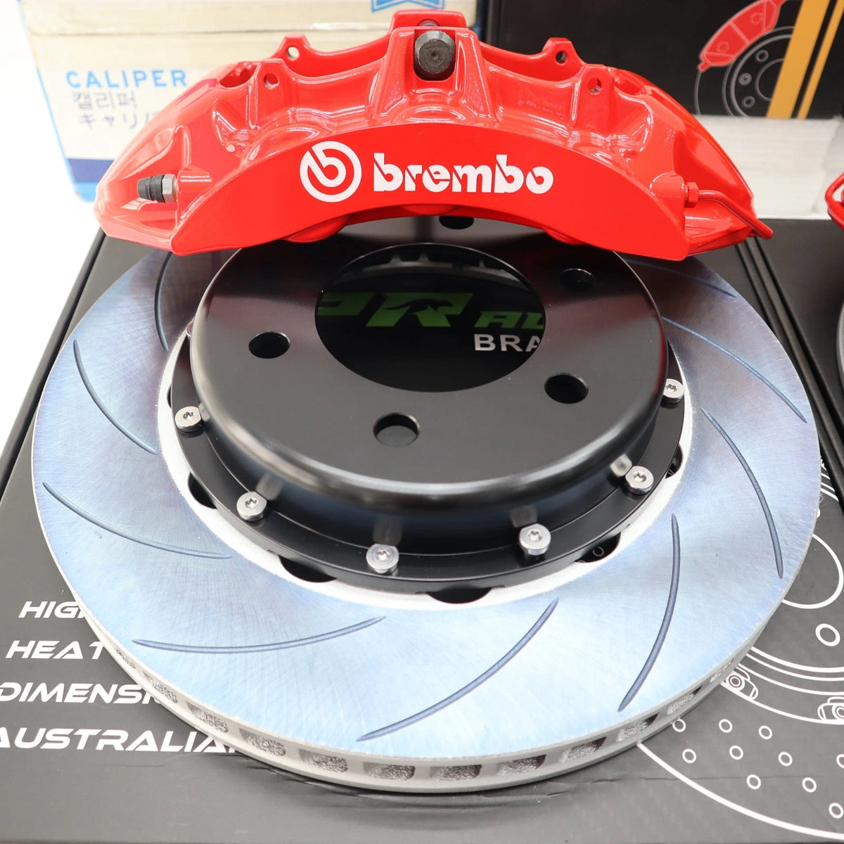 BREMBO 6POT GTSV-6 Caliper + HT5S SLOTTED Rotor FRONT BIG Brake Kit (Customised Brakes)