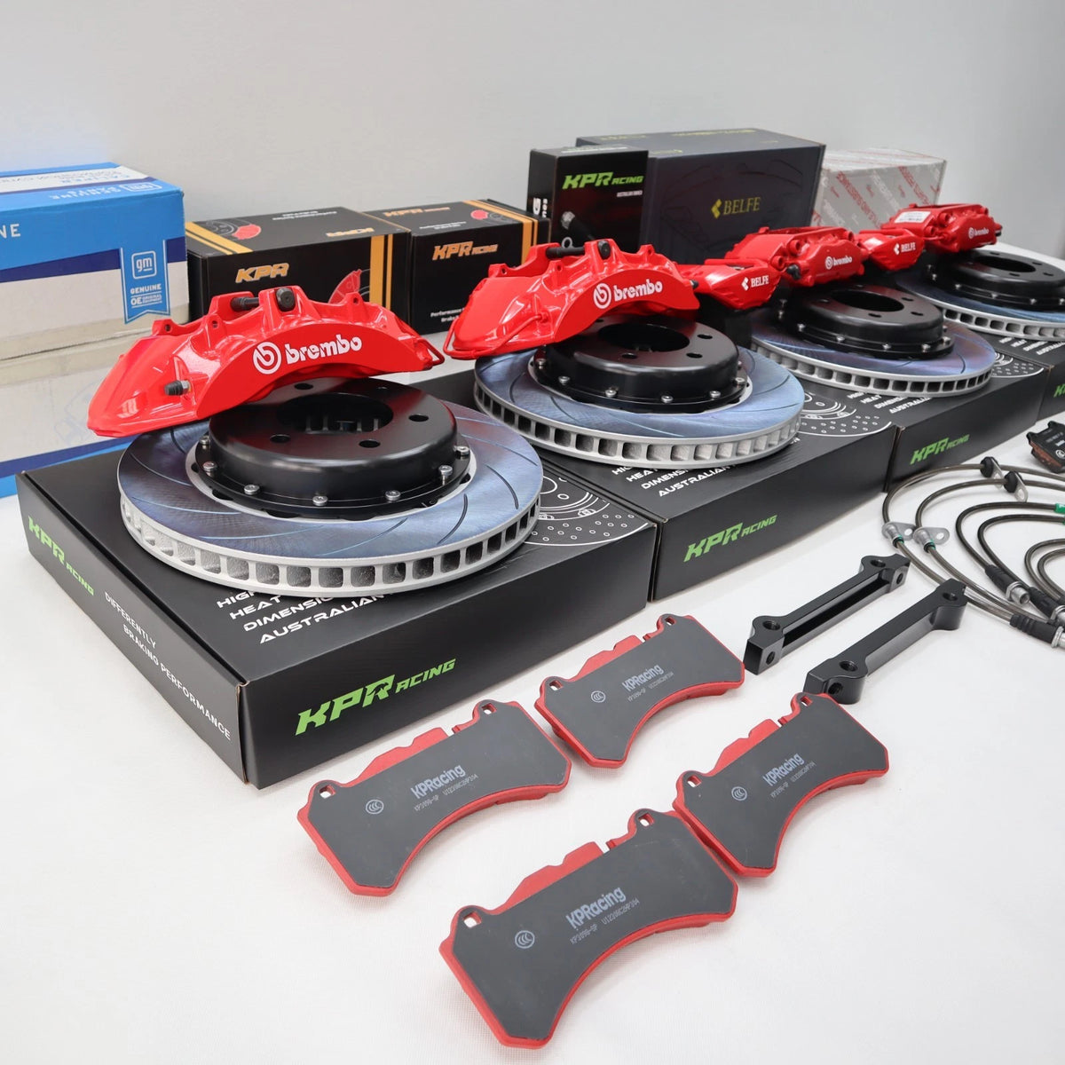 BREMBO 6POT GTSV-6 Caliper + HT5S SLOTTED Rotor FRONT BIG Brake Kit (Customised Brakes)
