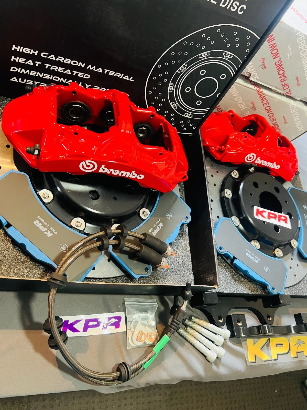 BREMBO GT6 CALIPERS + KPR Carbon Ceramic Rotors (CCB) FULL BRAKE KIT FITS TESLA