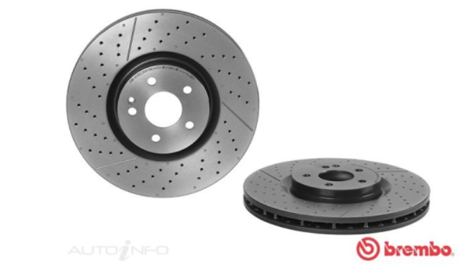 2x Front Brembo Drilled Disc Brake Rotors for Honda City GM Civic ABS Aut. 262mm